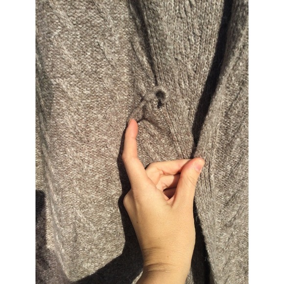 J.Jill oversized alpaca cardigan womens S cable knit sweater brown tan beachy - Picture 5 of 13